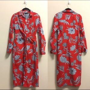 SOLD Zara NWT Red + Blue Floral Dress